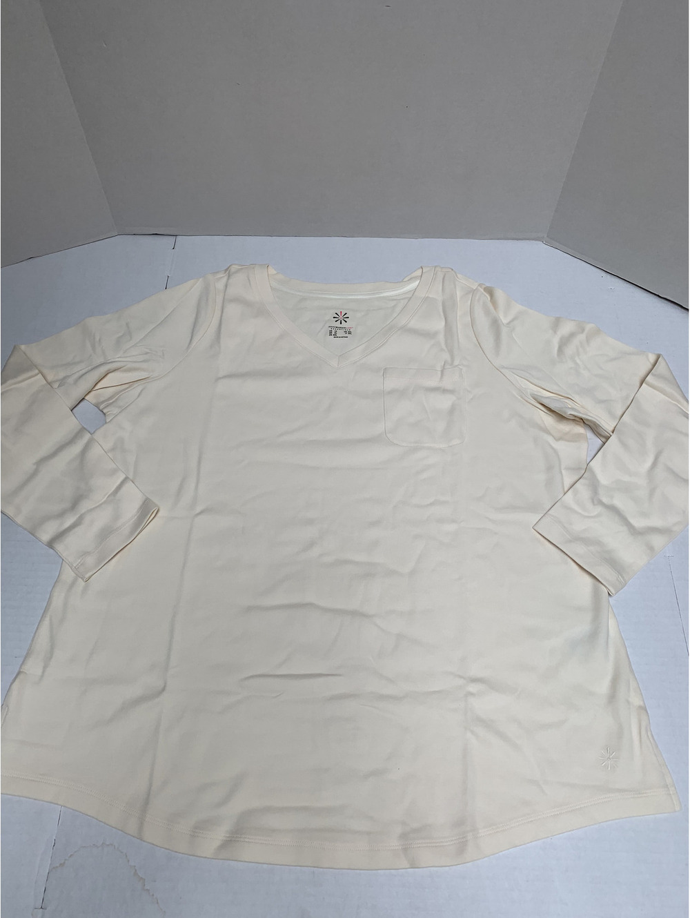 NWOT Isaac Mizrahi Live Off White Long Sleeve Tee Shirt Size 1X
